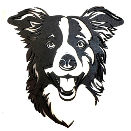 Collie Cross Silhouette wall art - Dog lovers Gift - Animal Art