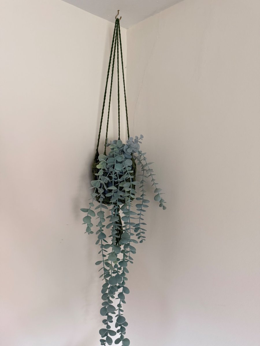 Handmade Crochet Plant Hanger - Rustic Hanging Plant Holder - Boho Home Decor