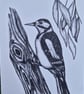 A4 woodpecker print (from hand-drawn image)