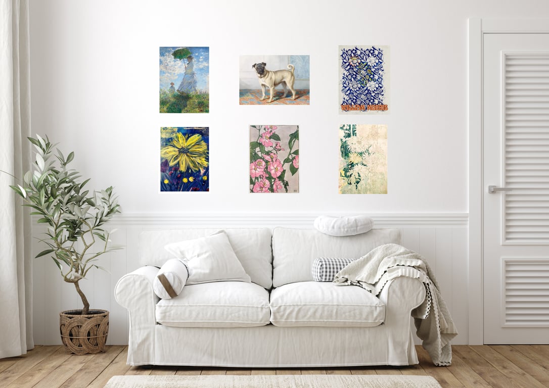 Vintage Print Collection A - 6 Collated Prints Ready to Hang
