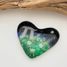 Standing Stones at Night Fused Glass Heart
