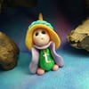 Alphabet Initial Gnome 'T' OOAK Sculpt by Ann Galvin