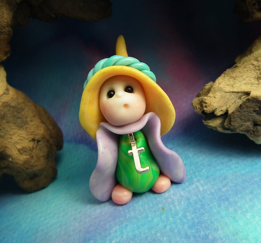 Alphabet Initial Gnome 'T' OOAK Sculpt by Ann Galvin
