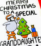 Personalised Cute Penguin Granddaughter Christmas Card - Image 3