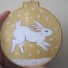 White Rabbit Christmas Tree Bauble Decoration