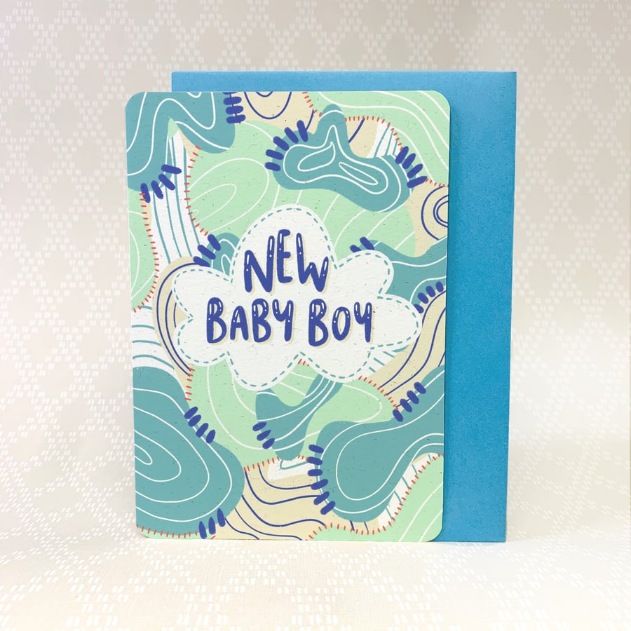 “New Baby Boy” Greetings Card