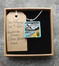 Handmade Ceramic Coastal scene pendant in turquoise - Image 6