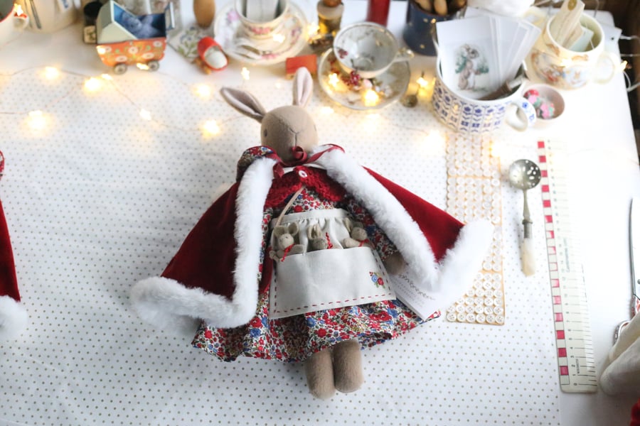 Heirloom Liberty Bunny and Christmas cape set for Emily