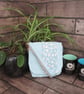 Upcycled Coffee Sack - Mini Shoulder Bag - Blue with floral panel