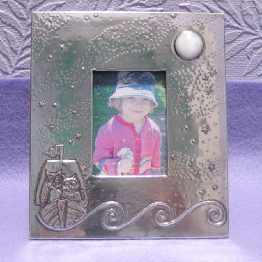 Silver Pewter Frame,The Owl and the Pussycat Design