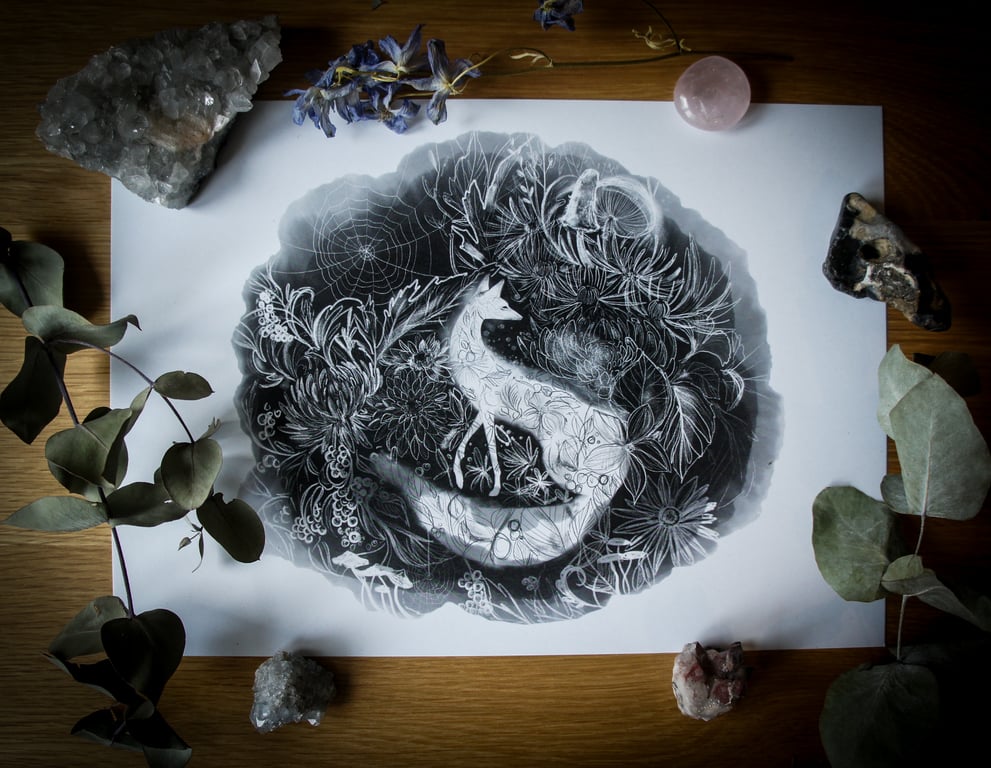 Frost And Fox A4 Art Print