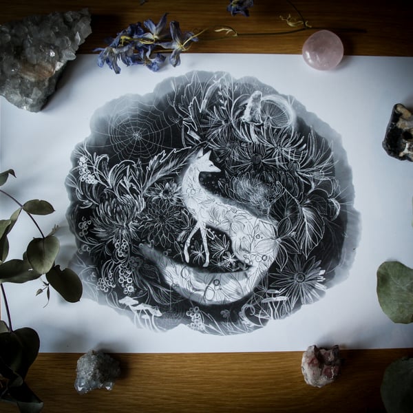 Frost And Fox A4 Art Print