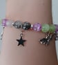 Elasticated celestial and bat charm beaded bracelet - Image 3