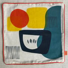 Perfectly Imperfect - COVER ONLY Hand printed Linen cushion -Troubadour Design 3