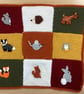 Hand Crochet Babies Forest Animals Blanket in Autumn Colours 21" x 21"