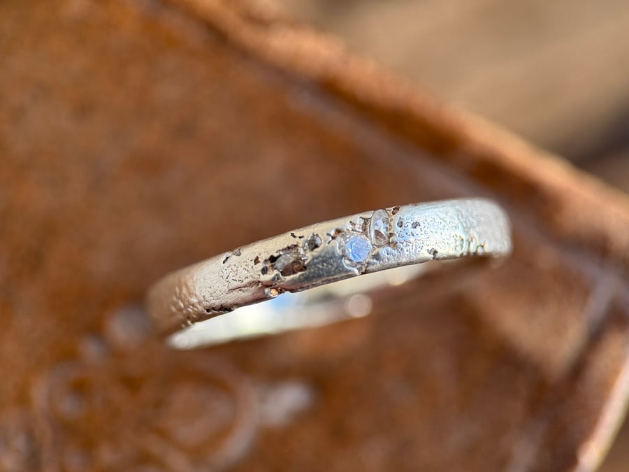 Sterling Silver Sand Cast Ring Band