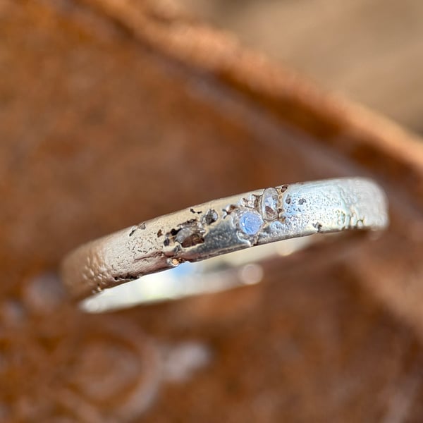 Sterling Silver Sand Cast Ring Band