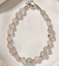Herkimer Diamond and Rose Quartz Sterling silver Bracelet 