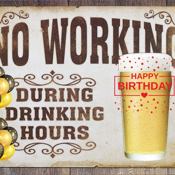 A5 Drinking Birthday Card 