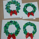 4 x Christmas Watercolour Cards 