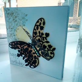 Large butterfly birthday card