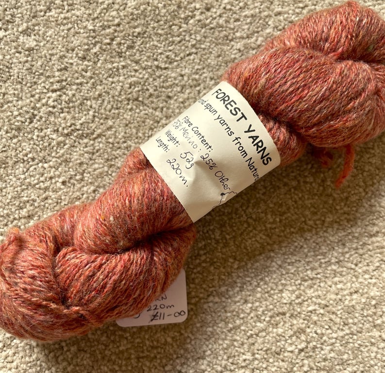 HANDSPUN MERINO BLEND YARN, HAND DYED, 52g