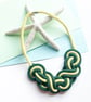 Contemporary cotton rope statement necklace - purple and green, gifts for women - Image 1