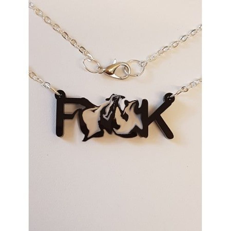 The F Word Necklace - Black