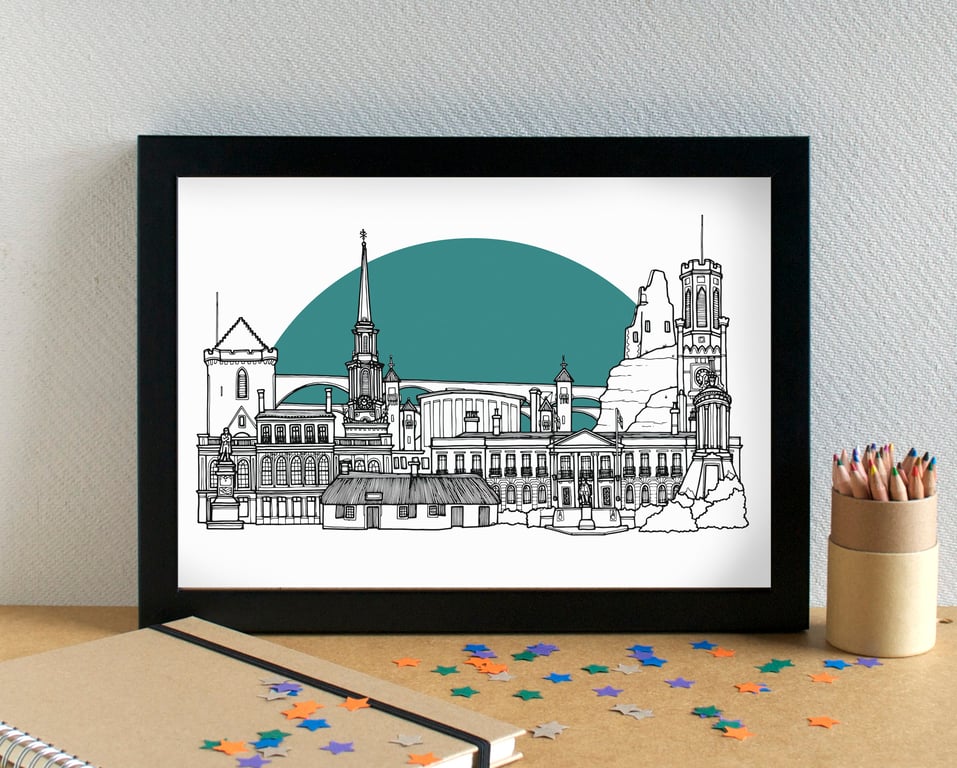 Ayr Skyline Art Print