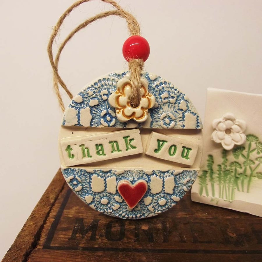 Pottery decoration Thank You Ceramic gift