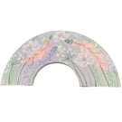 Hand Painted Floral Original art canvas on a rainbow arch shape approx 16”
