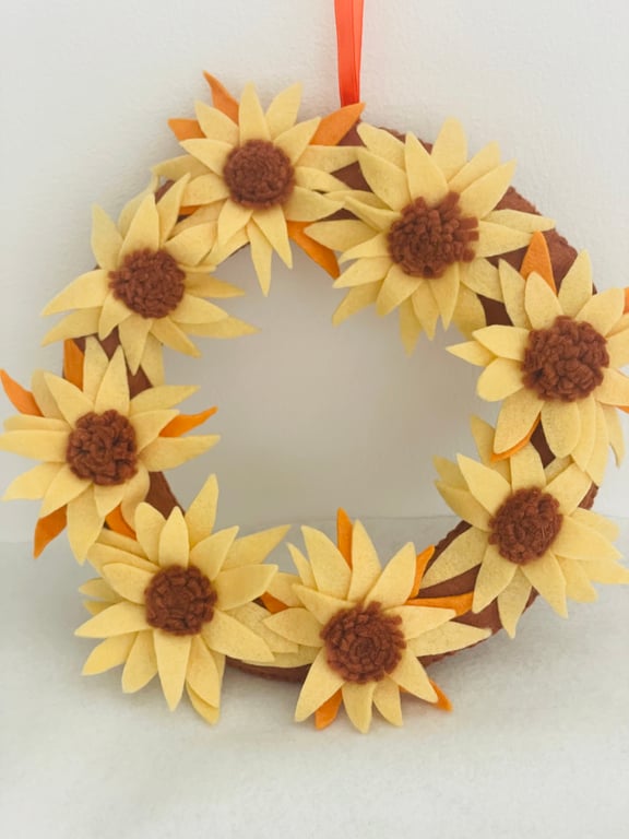 Autumn sunflower wreath 