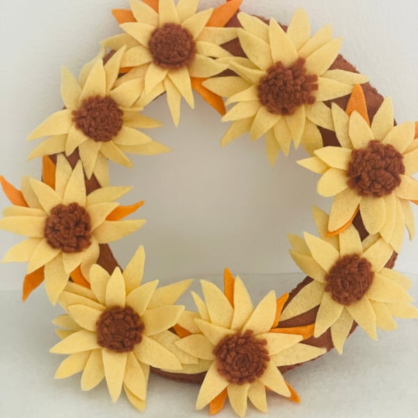 Autumn sunflower wreath 