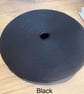 5 meters 1" (25mm) black cotton bias binding  - Image 1