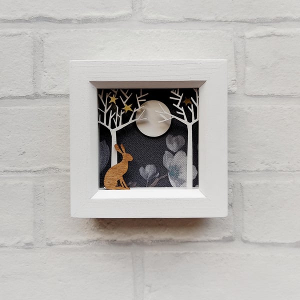 Custom Animal Pet Picture, Enchanted Forest Shadow Box, Diorama, Made to Order 