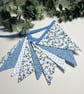Handmade Fabric Bunting 9 Flags in a Blue Dots & Florals Design