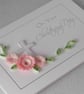 Handmade Christening card with quilled flowers, can be personalised - Image 1