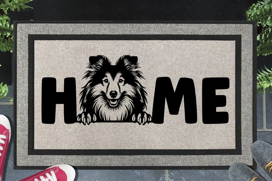 Shetland Sheepdog Home Door Mat No.2 - All Weather Doormat - 45x70cm 