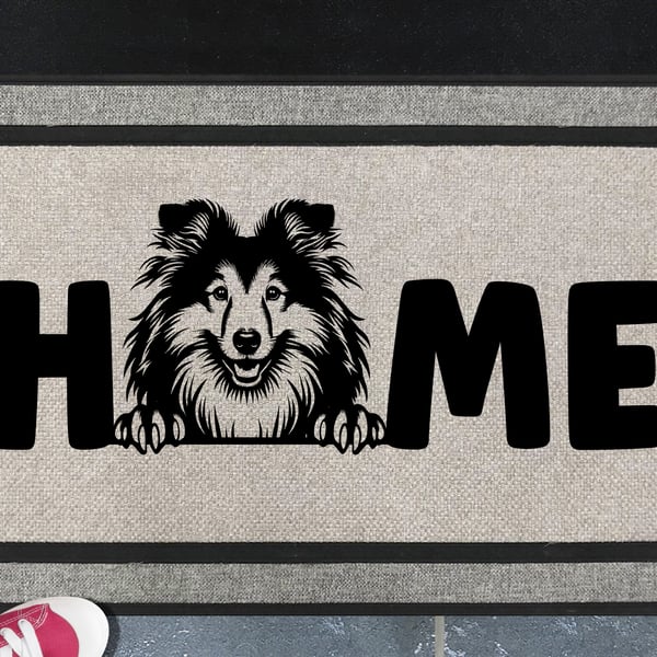 Shetland Sheepdog Home Door Mat No.2 - All Weather Doormat - 45x70cm 