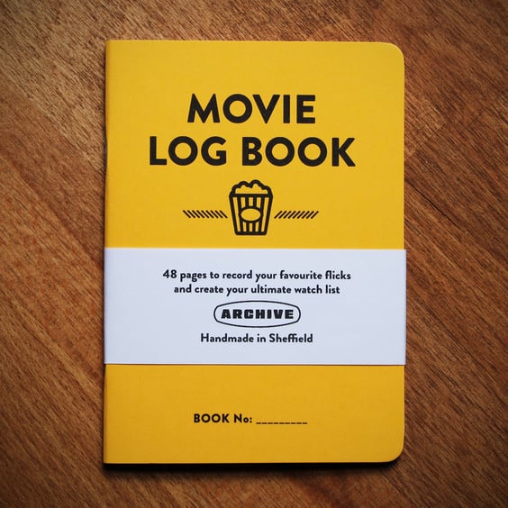 Single A6 ‘Movie’ pocket log book with typographic design cover