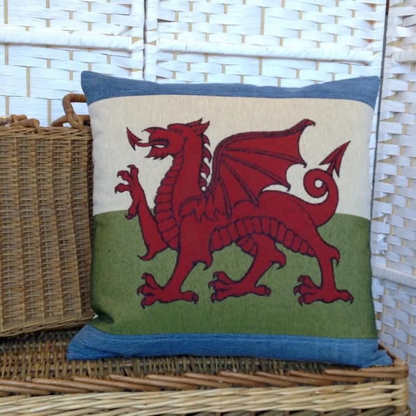 Welsh Dragon cushion cover, cushion cover only