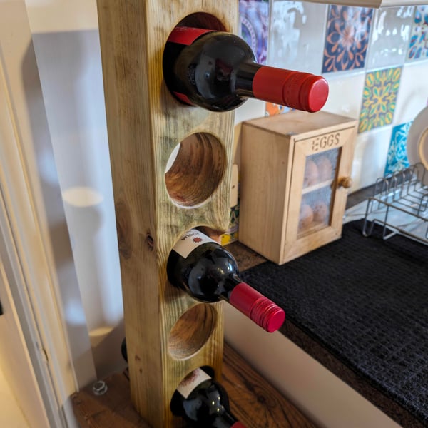 Pine Countertop Wine Rack