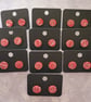 Handmade Polymer Clay Red Swirl Stud Earrings, 316 Stainless Steel, Christmas 