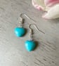 Turquoise Heart Earrings, with Swarovski crystal - Image 6