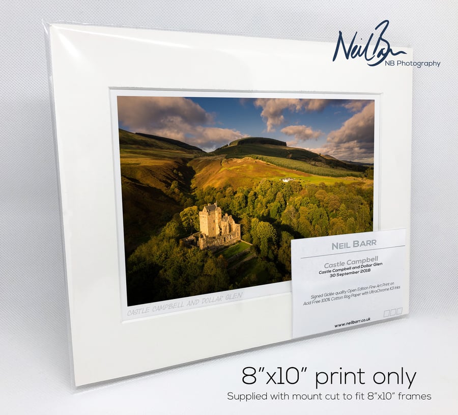 Castle Campbell & Dollar Glen, Clackmannanshire - A5 (10" x 8") Unframed Print