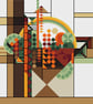 233C - Geometric May Basket Cross Stitch Pattern: Art Deco BROWN (PDF Chart) - Image 2