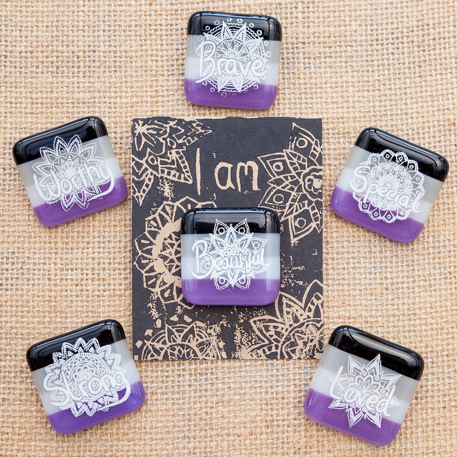 Asexual Ace Flag Pride Motivational Positive Thinking Glass Enamel Pin Badge