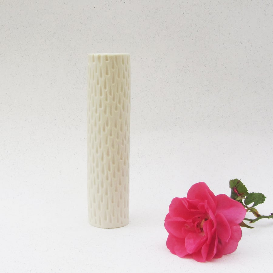 White porcelain bud vase