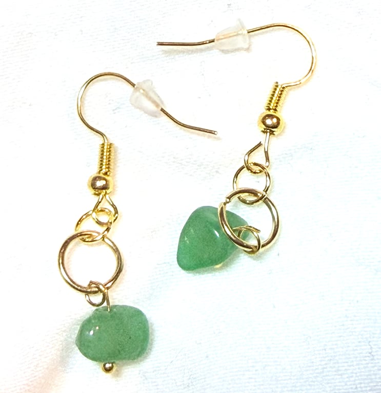 Handmade Green Crystal Earrings.