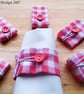 Set of Six Pink Gingham Napkin Rings - Image 2